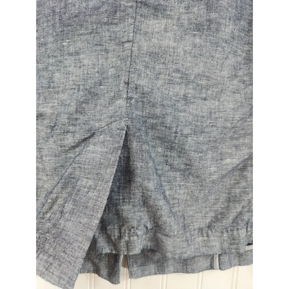 Gap Womens Blue Linen Blend Single Button Blazer Jacket Size 10‎ Chambray Summer